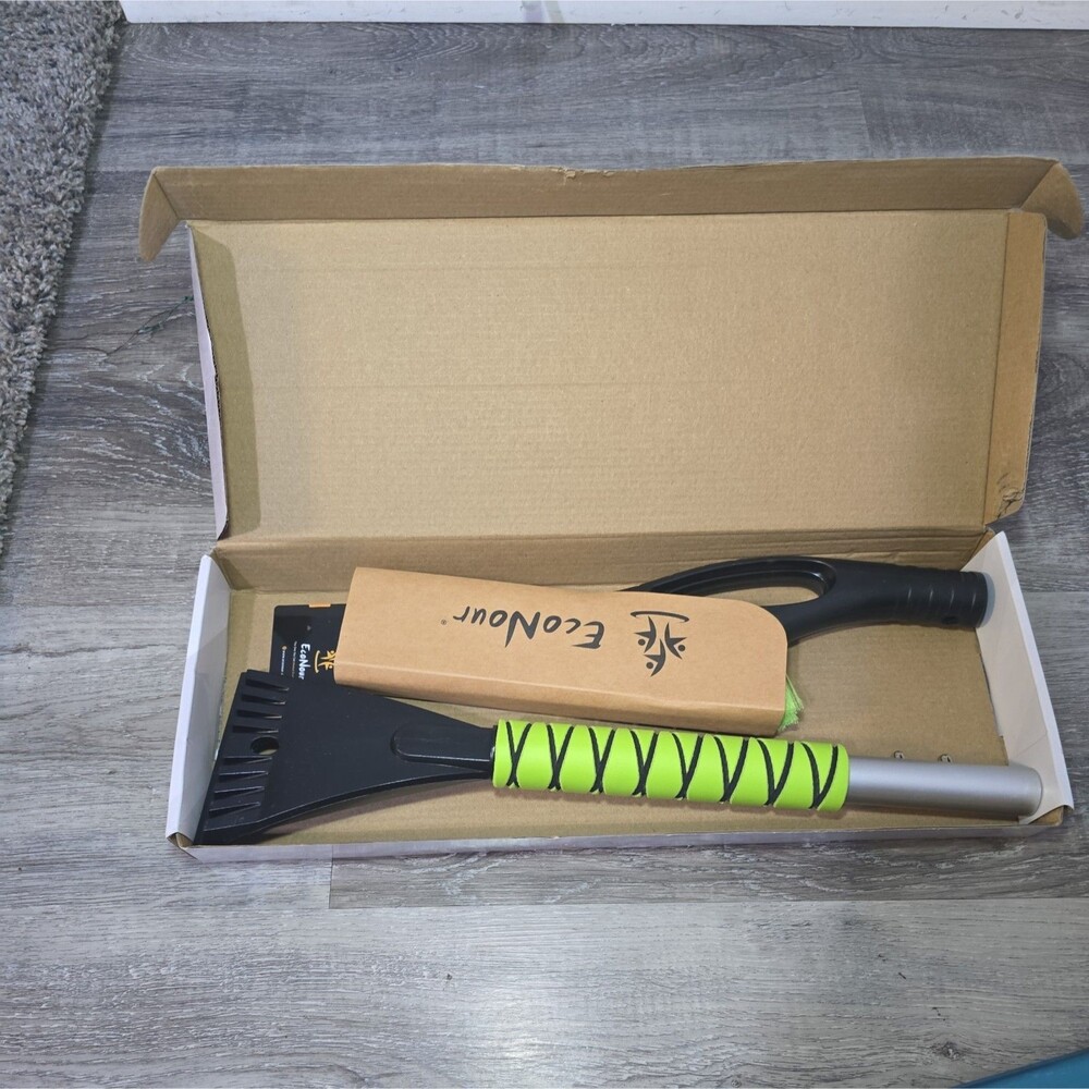 Ice Scraper and Brush for Car, Extendable Snow Brush and Ice 33 Inch Green